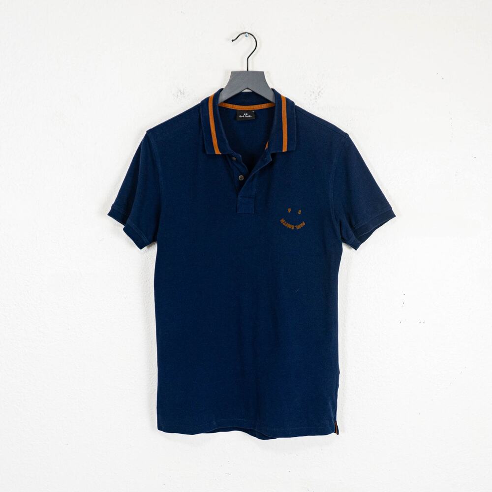 Paul Smith Men's Happy Face Polo Shirt in Navy blue size Small
